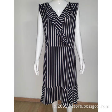 Women's casual striped print dress